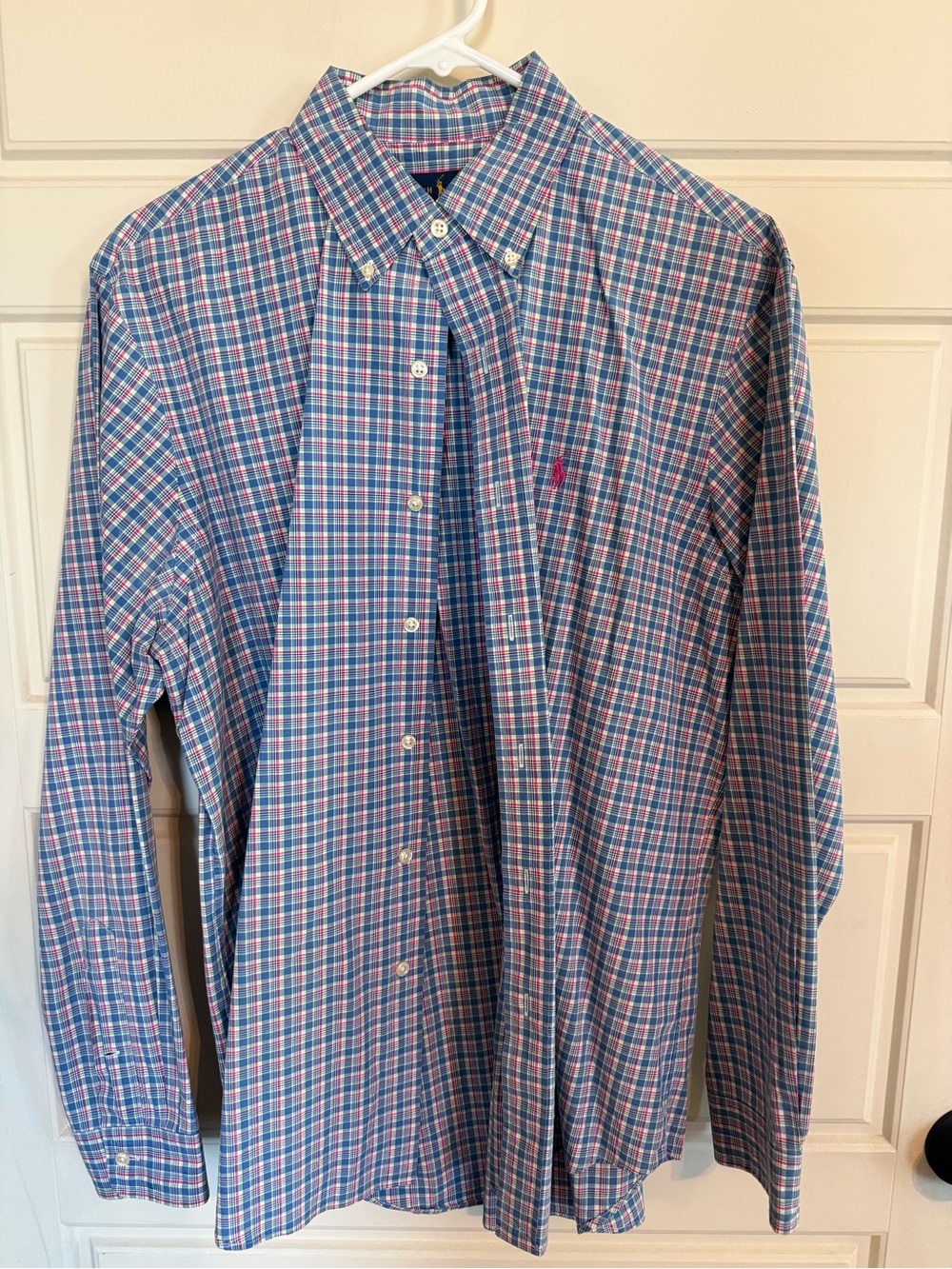 Ralph Lauren Blue and Pink Plaid Button-Down Shirt